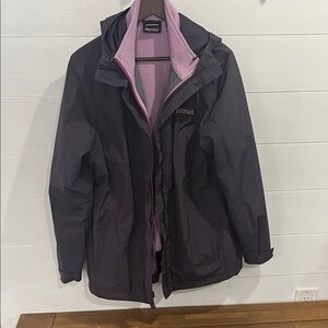 Marmot Women's Black and Lavender Ski Jacket